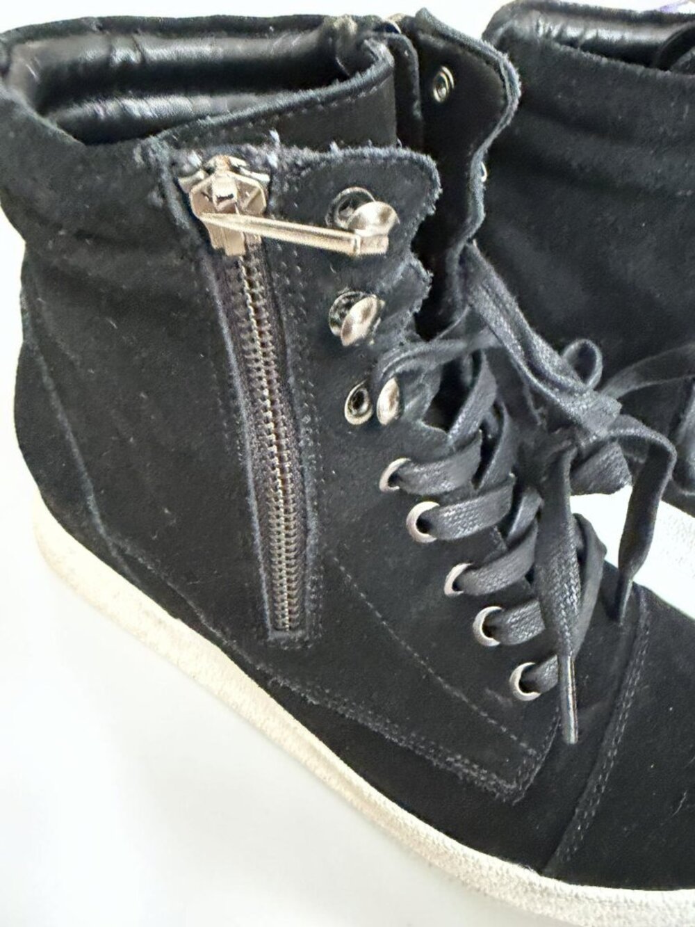 🖤 Aqua College Harley Waterproof Suede High Top Sneakers | Size 7.5 - Picture 3 of 15